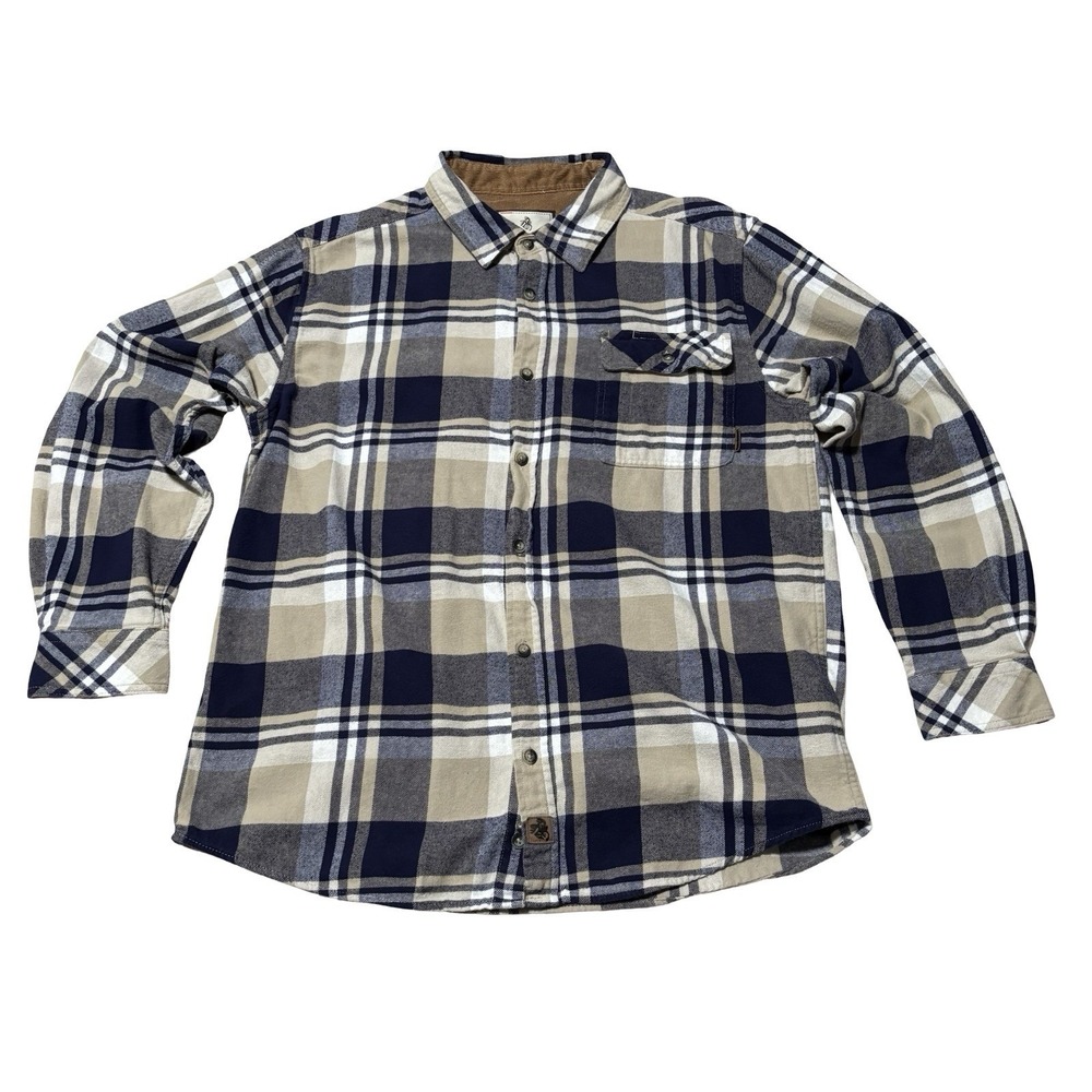 Legendary‎ Whitetails Buck Camp Flannel Shirt Plaid Size Large 23 x 29